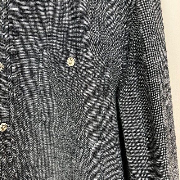 Wilson & Willy's Shirt Mens Large Gray Button Up Long Sleeve Woven Cotton USA L - Picture 4 of 12